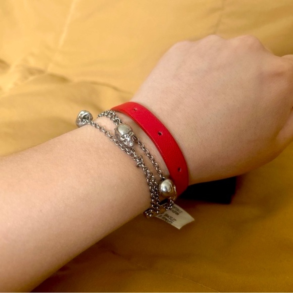 NWT Alexander McQueen Skull double wrap bracelet